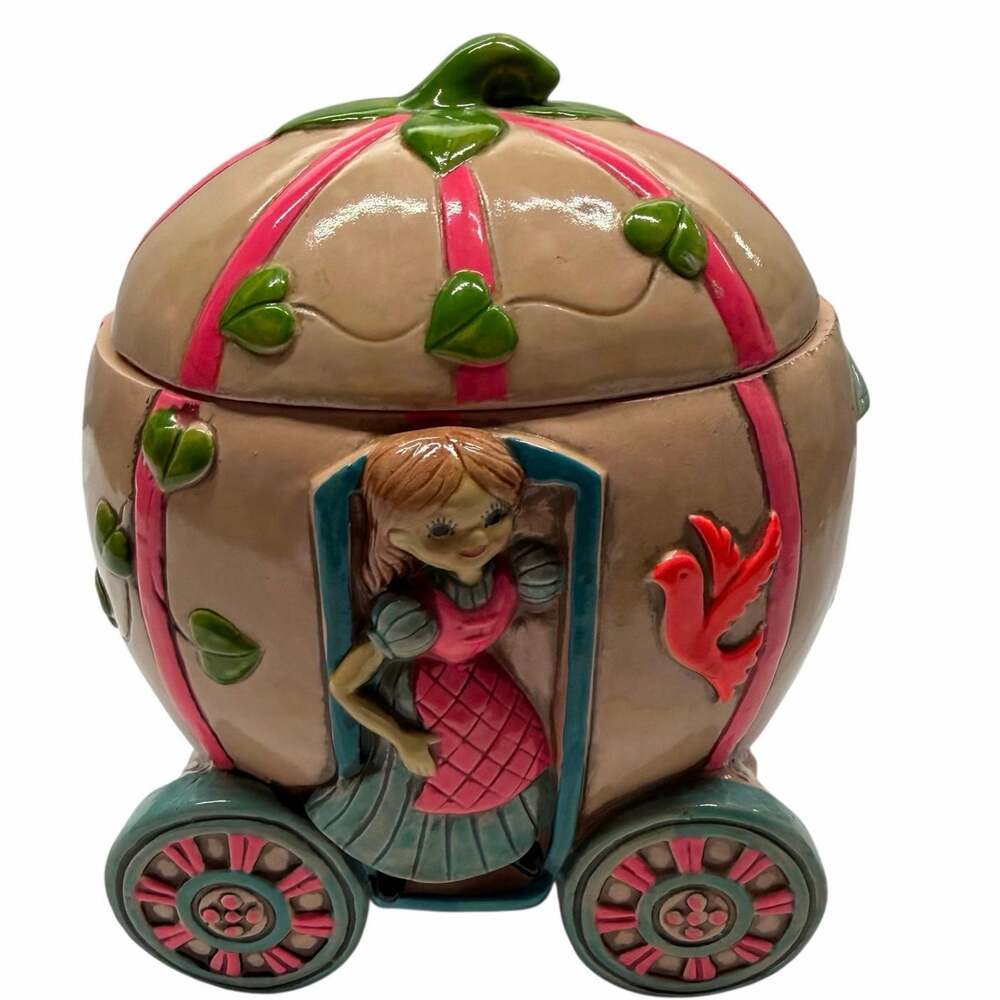 Vintage Earl Bernard Cinderella Pumpkin Carriage Trinket Box